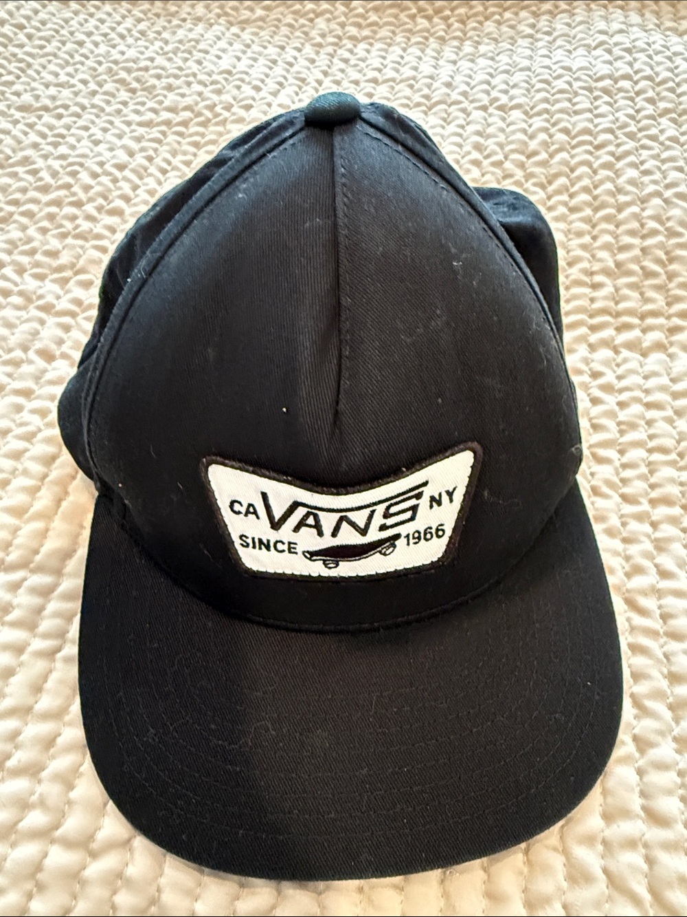 Vans Black Cap with White Patch Logo
